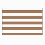 Horizontal Stripes - White and French Beige Postcard 5  x 7 