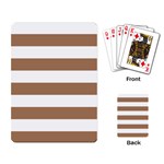 Horizontal Stripes - White and French Beige Playing Cards Single Design