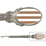 Horizontal Stripes - White and French Beige Letter Opener