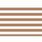 Horizontal Stripes - White and French Beige Birthday Cake 3D Greeting Card (7x5)