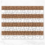 Horizontal Stripes - White and French Beige Jigsaw Puzzle (Rectangular)
