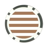 Horizontal Stripes - White and French Beige Poker Chip Card Guard (10 pack)