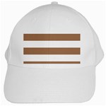 Horizontal Stripes - White and French Beige White Cap