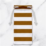 Horizontal Stripes - White and Golden Brown Jewelry Bag