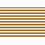 Horizontal Stripes - White and Golden Brown Collage 12  x 18 