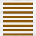 Horizontal Stripes - White and Golden Brown Canvas 8  x 10 