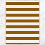 Horizontal Stripes - White and Golden Brown Canvas 12  x 16 