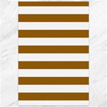 Horizontal Stripes - White and Golden Brown Canvas 12  x 18 