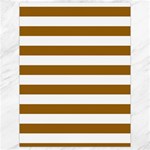 Horizontal Stripes - White and Golden Brown Canvas 18  x 24 