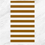 Horizontal Stripes - White and Golden Brown Canvas 40  x 72 