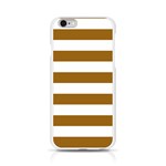 Horizontal Stripes - White and Golden Brown Apple iPhone 6/6S Silicone Case (Transparent)