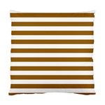 Horizontal Stripes - White and Golden Brown Standard Cushion Case (One Side)