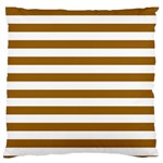 Horizontal Stripes - White and Golden Brown Large Cushion Case (Two Sides)