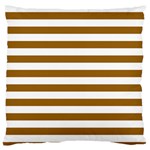 Horizontal Stripes - White and Golden Brown Standard Flano Cushion Case (Two Sides)