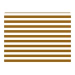Horizontal Stripes - White and Golden Brown Double Sided Flano Blanket (Mini)