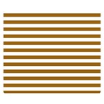 Horizontal Stripes - White and Golden Brown Double Sided Flano Blanket (Small)