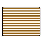 Horizontal Stripes - White and Golden Brown Double Sided Fleece Blanket (Small) (Two Sides)