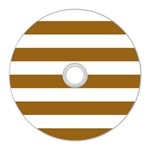 Horizontal Stripes - White and Golden Brown CD Wall Clock