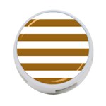 Horizontal Stripes - White and Golden Brown 4-Port USB Hub (One Side)