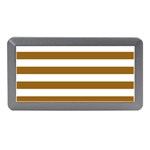 Horizontal Stripes - White and Golden Brown Memory Card Reader (Mini)
