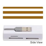 Horizontal Stripes - White and Golden Brown Memory Card Reader (Stick)