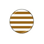 Horizontal Stripes - White and Golden Brown Hat Clip Ball Marker (10 pack)