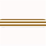 Horizontal Stripes - White and Golden Brown Small Bar Mat