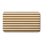 Horizontal Stripes - White and Golden Brown Medium Bar Mat