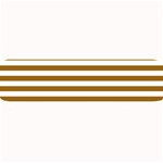 Horizontal Stripes - White and Golden Brown Medium Bar Mat