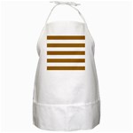 Horizontal Stripes - White and Golden Brown BBQ Apron