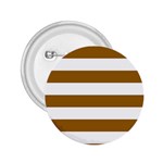 Horizontal Stripes - White and Golden Brown 2.25  Button