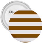 Horizontal Stripes - White and Golden Brown 3  Button