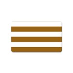 Horizontal Stripes - White and Golden Brown Magnet (Name Card)