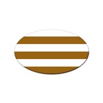 Horizontal Stripes - White and Golden Brown Sticker Oval (10 pack)