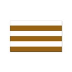 Horizontal Stripes - White and Golden Brown Sticker (Rectangular)