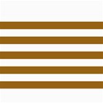 Horizontal Stripes - White and Golden Brown 5  x 7  Photo Cards