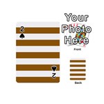 Horizontal Stripes - White and Golden Brown Playing Cards 54 (Mini)