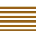Horizontal Stripes - White and Golden Brown Birthday Cake 3D Greeting Card (7x5)