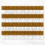 Horizontal Stripes - White and Golden Brown Jigsaw Puzzle (Rectangular)
