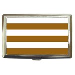 Horizontal Stripes - White and Golden Brown Cigarette Money Case