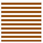 Horizontal Stripes - White and Brown Large Satin Scarf (Square)