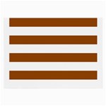 Horizontal Stripes - White and Brown Large Glasses Cloth