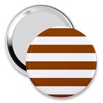 Horizontal Stripes - White and Brown 3  Handbag Mirror