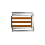 Horizontal Stripes - White and Brown Italian Charm (9mm)