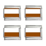 Horizontal Stripes - White and Brown 9mm Italian Charm (4 pack)