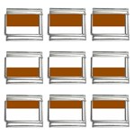 Horizontal Stripes - White and Brown 9mm Italian Charm (9 pack)