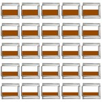 Horizontal Stripes - White and Brown 9mm Italian Charm (25 pack)
