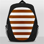 Horizontal Stripes - White and Brown Backpack Bag