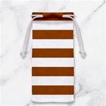 Horizontal Stripes - White and Brown Jewelry Bag