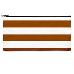 Horizontal Stripes - White and Brown Pencil Case
